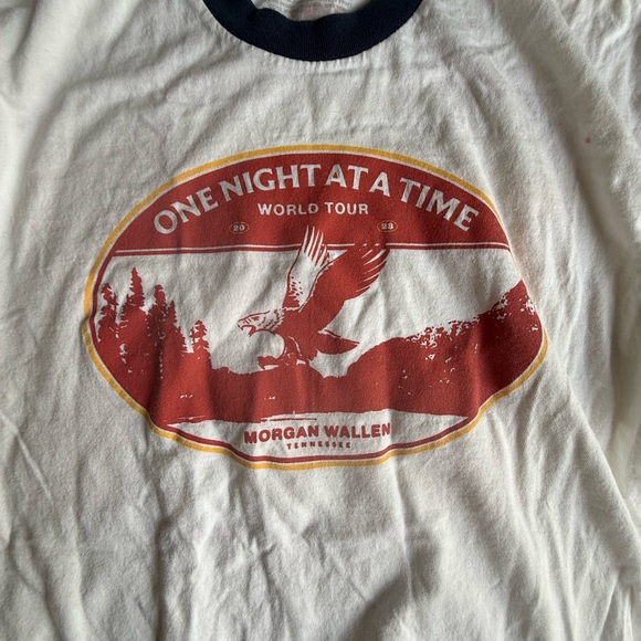 One Night At A Time World Tour White and Red T-Shirt - Picture 2 of 5
